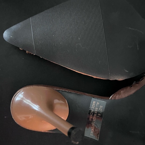 SPLASH Fashion Footwear Slip on Mules 4-inch Heels Brown-tones Sequins and Beads - Picture 8 of 14